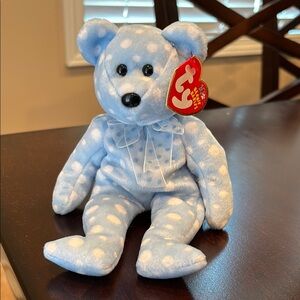Ty Blue and White Stuffed Animal Bear